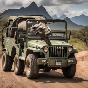 Wütendes Nashorn stürmt auf Touristen-Jeep zu in Südafrika