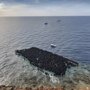 Etwa 50 Migranten werden nach einem Bootsunglück im Mittelmeer vermisst.