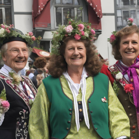 Viola Amherd trägt Hosenanzug beim Besuch des Trachtenfests in Zürich