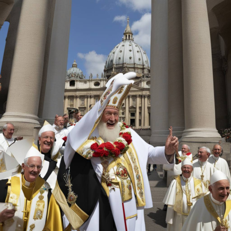 Lustiger Papst trifft Komiker im Vatikan