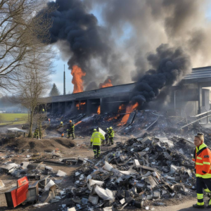 Waltenschwil AG: Brand im Recyclingcenter führt zu starker Rauchentwicklung