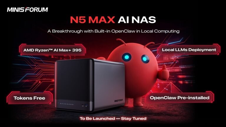 MINISFORUMs N5 MAX markiert Durchbruch in der NAS-Industrie mit integrierter OpenClaw im lokalen Computing